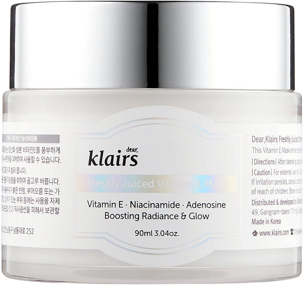 Mascarilla de noche con vitamina E de Klairs